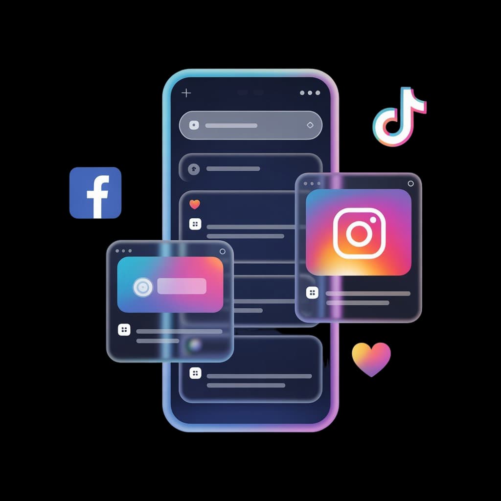 Twoja marka w socialach - ilustracja usługi